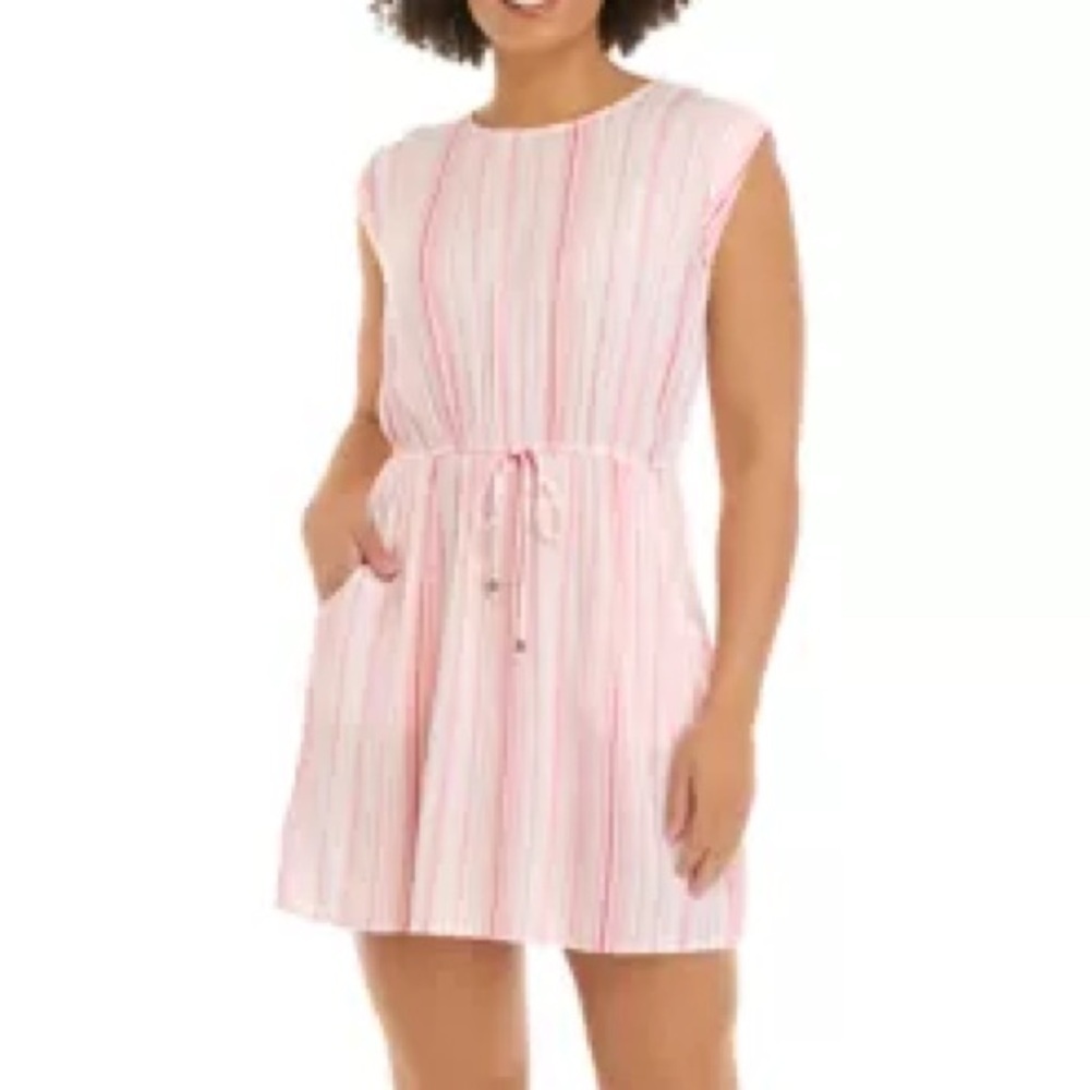 NWT Bebop pink juniors tie waist swing dress